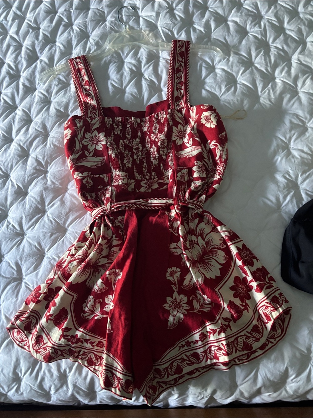 FARM Rio Red Floral Tie-Waist Sundress with Cream Print - Picture 3 of 4